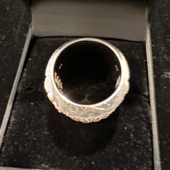 EFFY (From Macy's) - STERLING SILVER W/DIAMONDS BASKET WEAVE WIDE RING - SIZE 7 - Picture 3 of 3